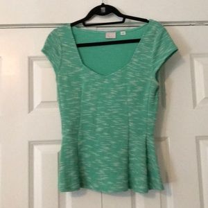 Anthropologie sea foam green peplum top